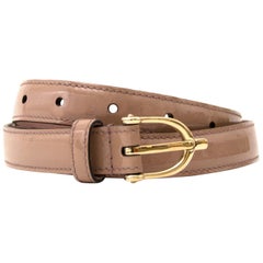 Gucci Patent Blush Monogram Belt - Size 85