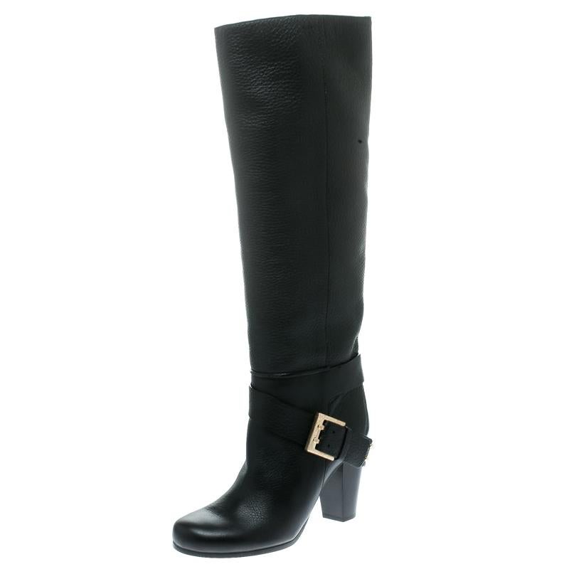 Chloe Black Leather Knee High Boots 