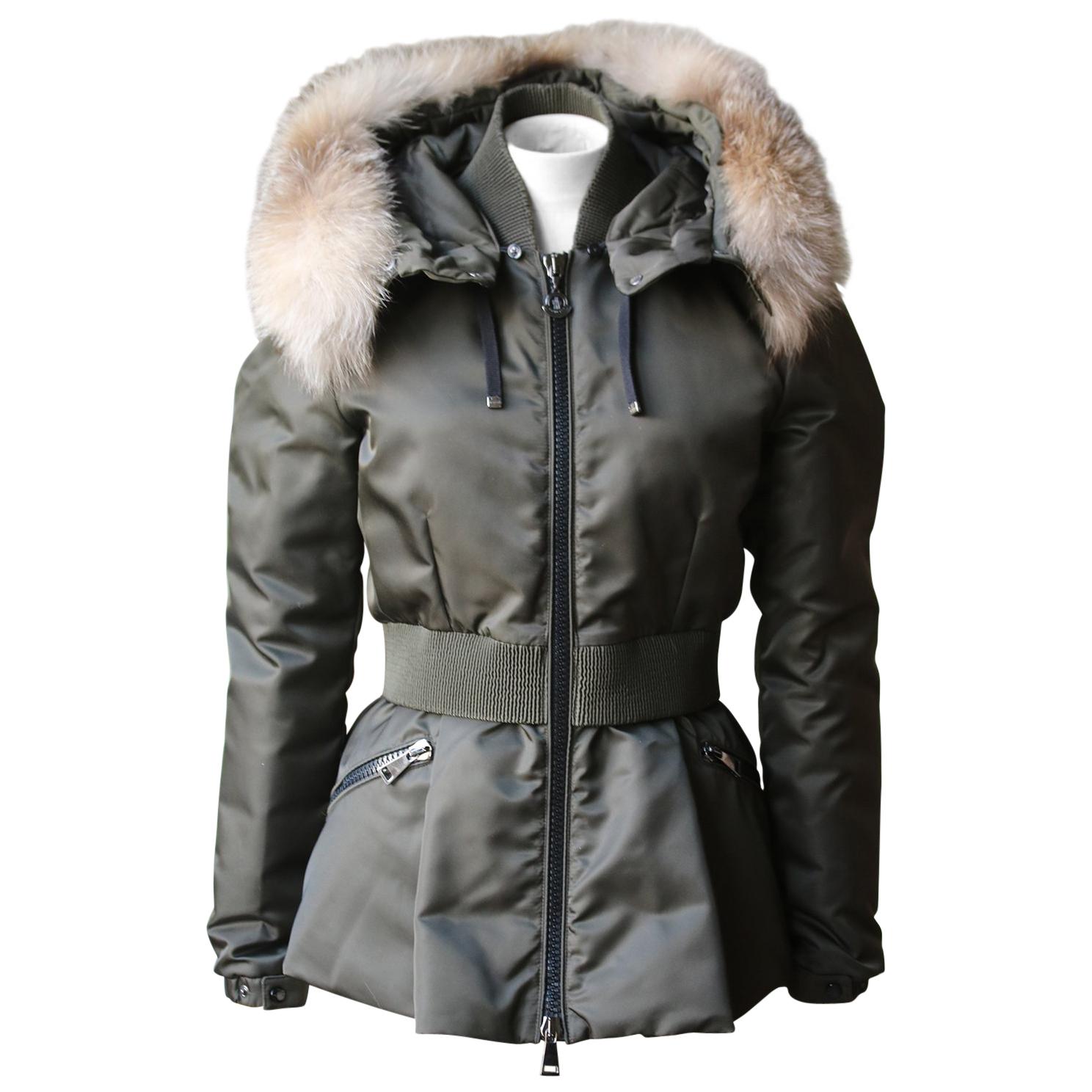 Moncler Saumur Fox Fur Trimmed Cinched-Waist Jacket