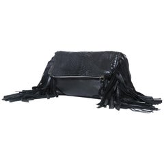 Mina Vatter Black Fringe Clutch