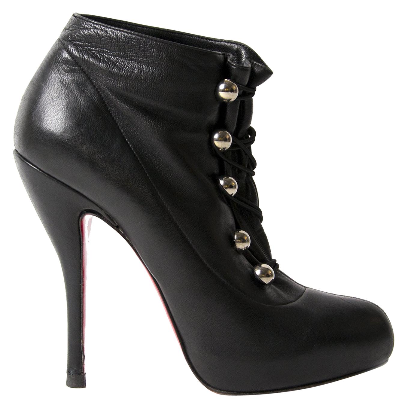 Leather ankle boots Christian Louboutin Black size 35.5 EU in Leather -  25307782