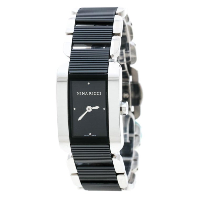 Nina Ricci Black Stainless Steel Ceramic NO62002SM Women's Wristwatch 23 mm  For Sale at 1stDibs