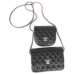 New! Chanel Quilted Side Packs 2019 - black/silver