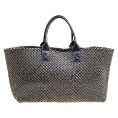 Used Bottega Veneta Dark Grey Woven Leather Large Limited Edition 053/500 Cabat Tote