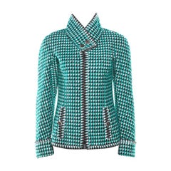 Chanel Turquoise Patterned Cotton Jacquard Paris-Seoul Blazer S