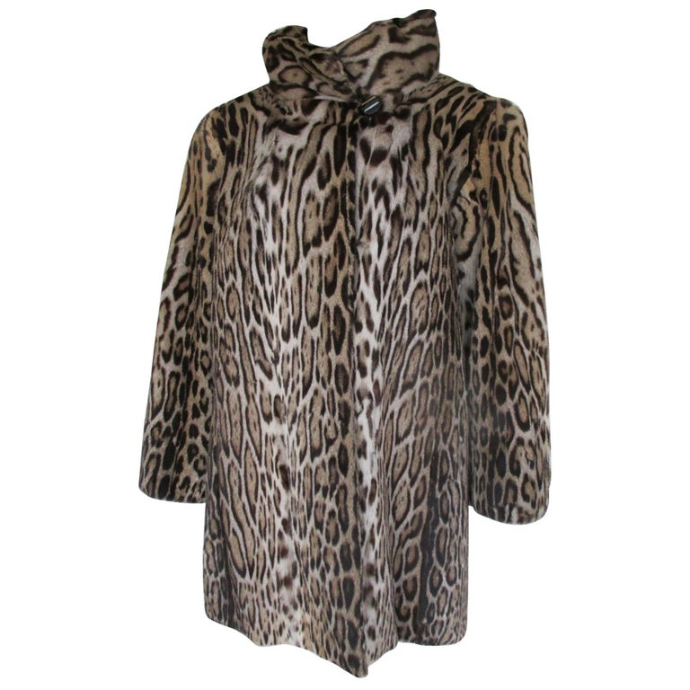 vintage panther fur print coat, 1940s For Sale at 1stdibs