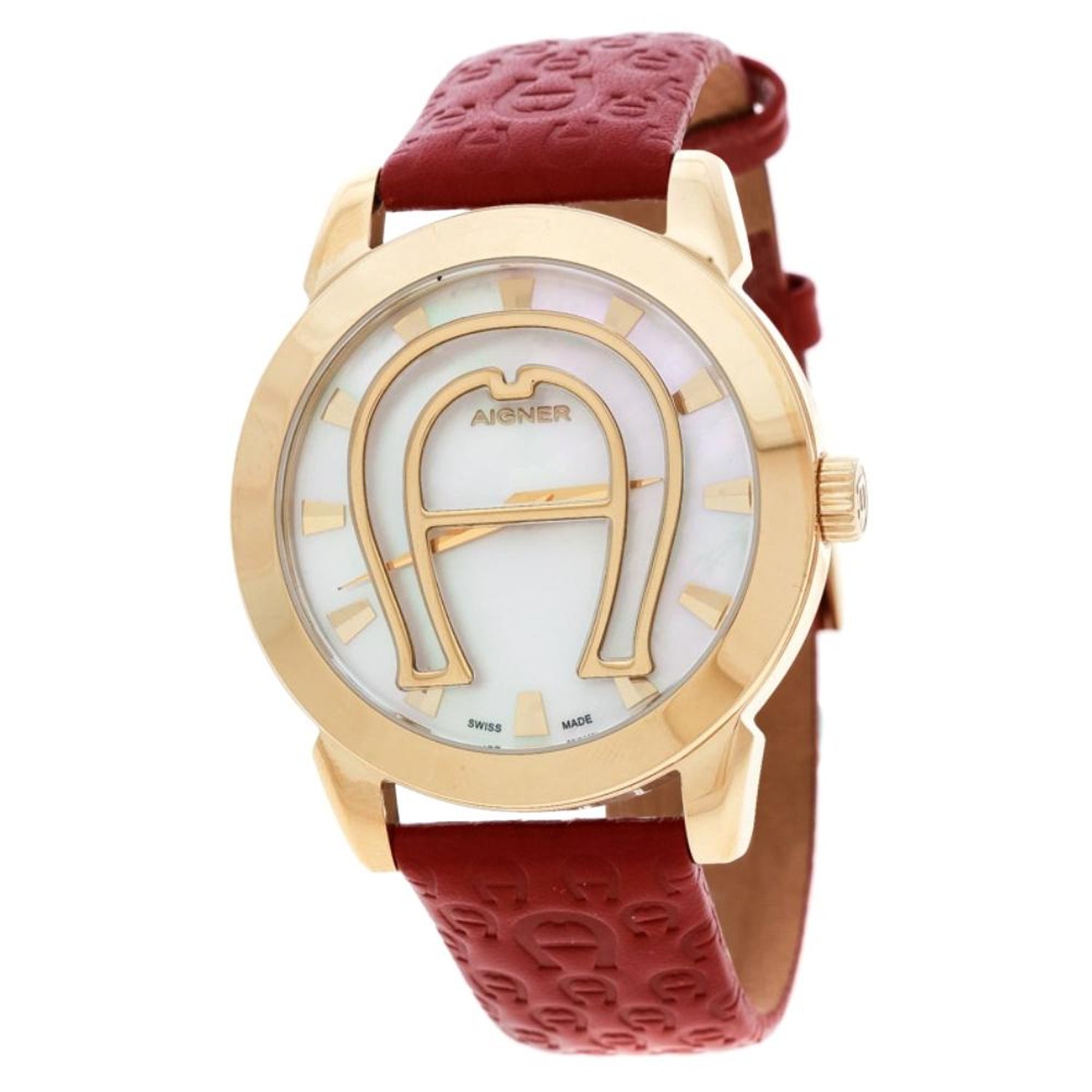 Aigner Mother of Pearl Gold Plated Steel Lecce A54100 Women's Wristwatch 42  mm For Sale at 1stDibs