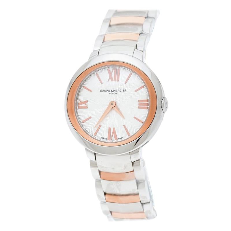 Baume & Mercier Stainless Steel And Rose Promesse65753 Women's Wriswatch 30 mm