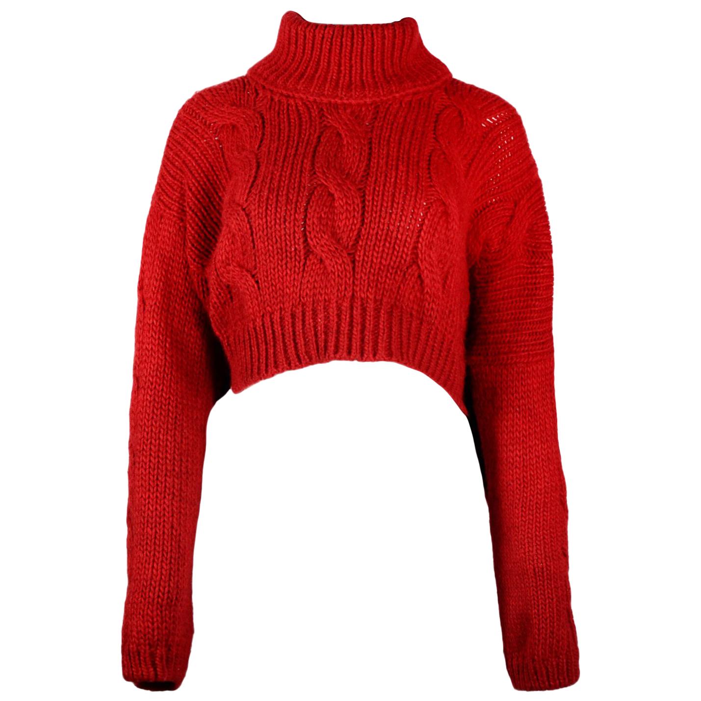 red sweater cropped