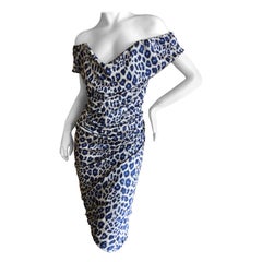 Vivienne Westwood Red Label Turquoise Leopard Print Dress with Built In Corset
