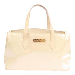 Louis Vuitton Wilshire Ivory Monogram Vernis Boulevard Pm 869017 White Patent Le