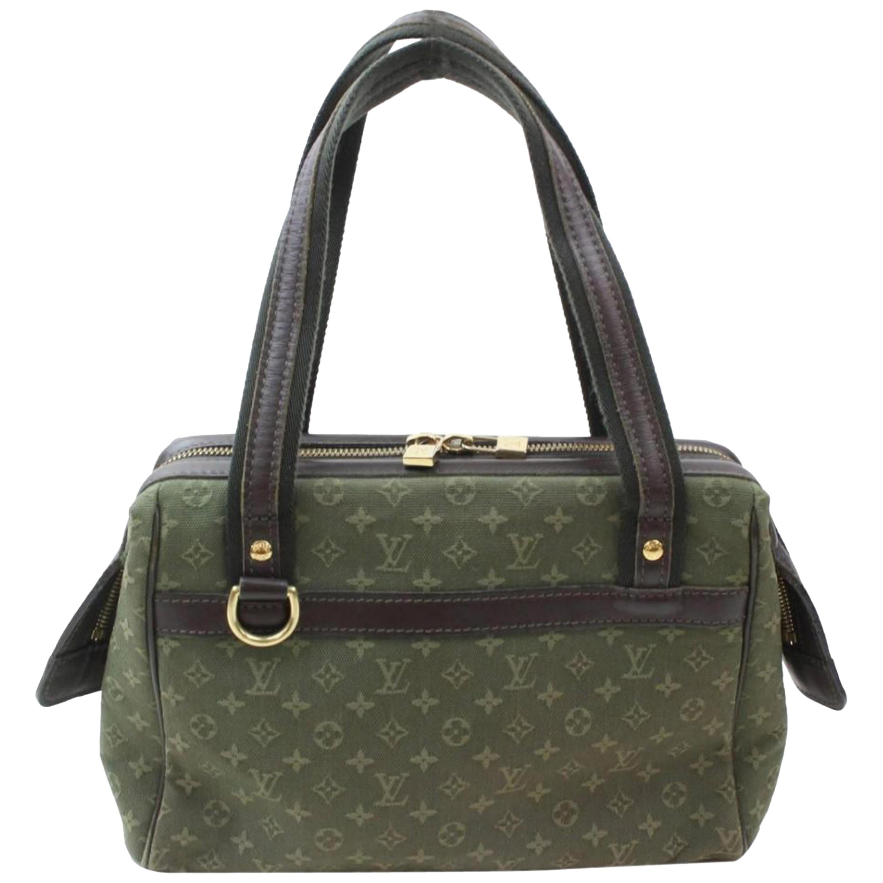 Louis Vuitton Josephine Monogram Khaki Mini Lin 868880 Green Canvas Shoulder Bag For Sale