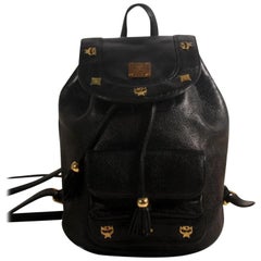 MCM Studded 868825 Black Leather Backpack