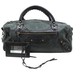 Balenciaga Twiggy 2way Boston 868686 Green Leather Shoulder Bag