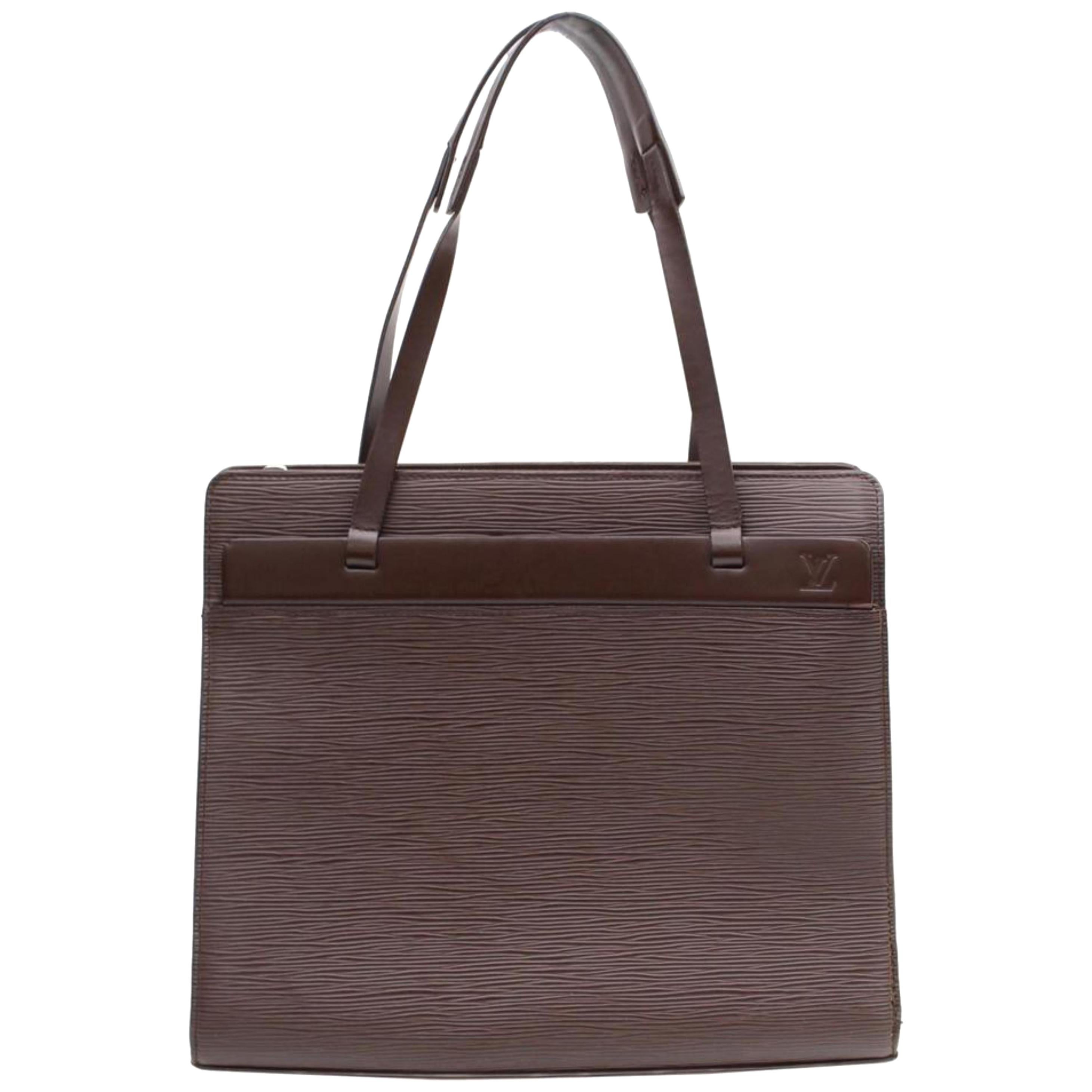 Louis Vuitton Croisette Gm 868646 Brown Leather Shoulder Bag For Sale