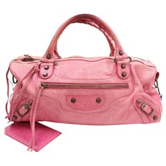 Balenciaga Twiggy 2way Boston 868516 Pink Leather Shoulder Bag