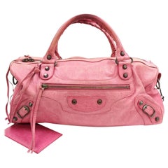 BALENCIAGA Twiggy Leather Satchel Shoulder Handbag Pink - 20% OFF