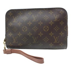 Louis Vuitton Orsay Monogram Wristlet 868482 Brown Coated Canvas Clutch