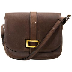Delvaux Brown Leather Flap Bag