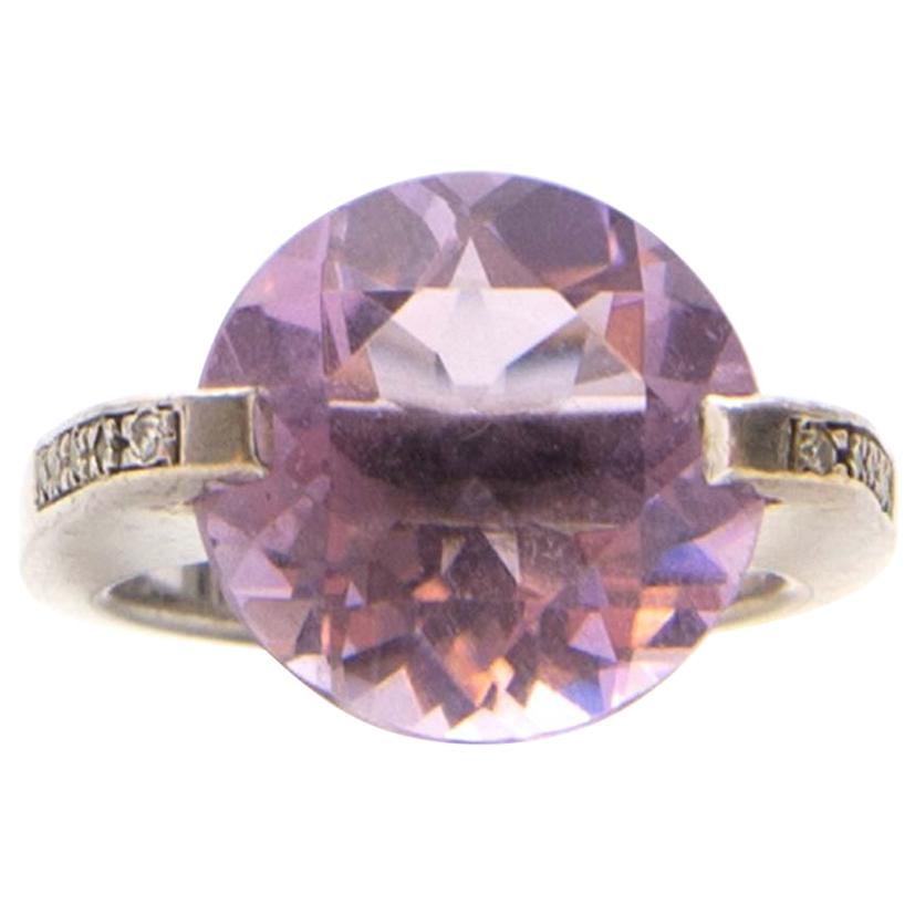 Pianegonda Silver Ring With Purple Stone For Sale