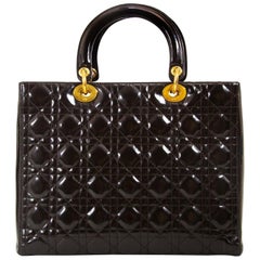 Christian Dior Lady Dior Large Brown Handbag