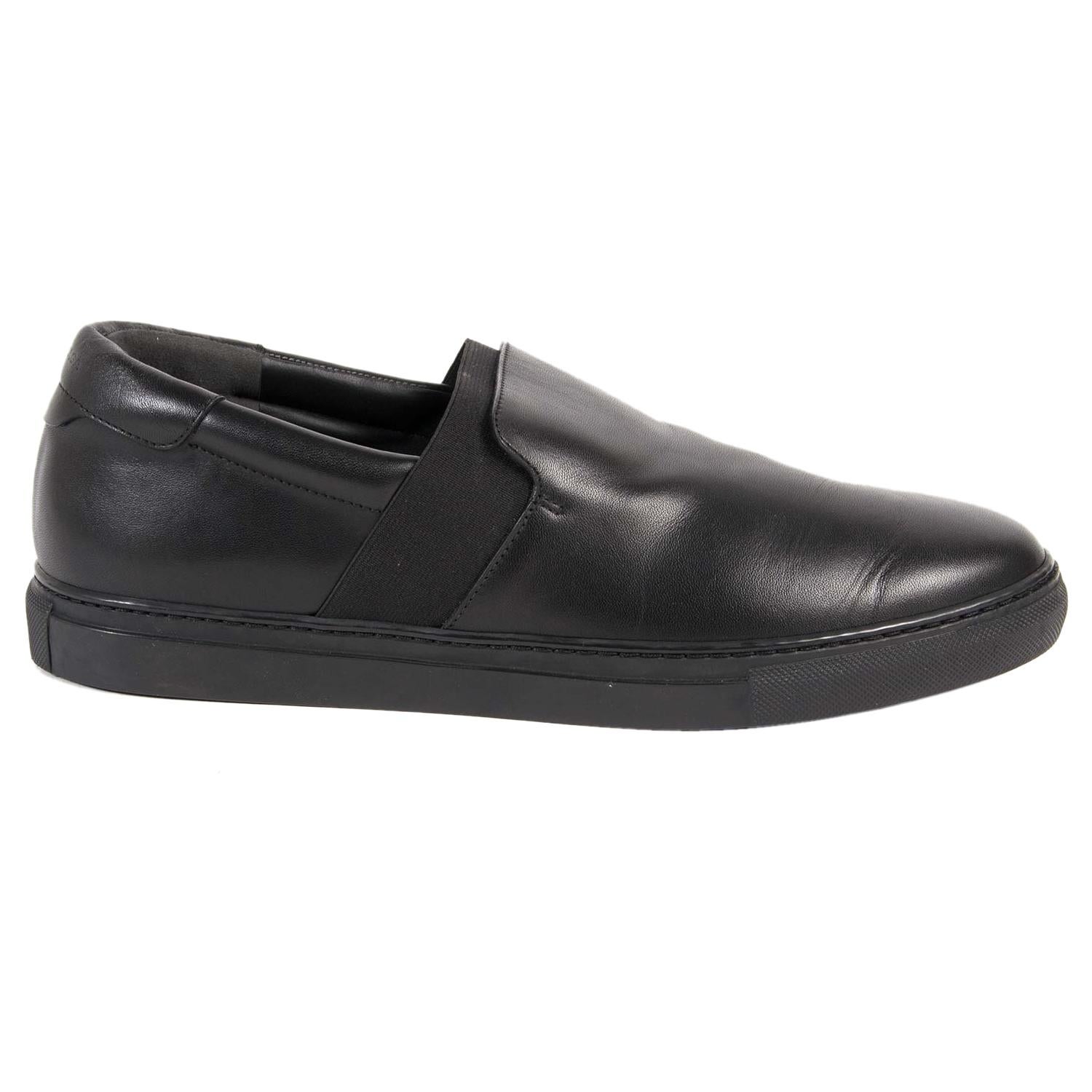 Balenciaga Black Leather Slip-On Sneakers - Size 41 For Sale