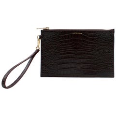 Scanlan Theodore Purple Croc Embossed Envelope Bag