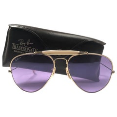 New Ray Ban Purple Chromax 62Mm Outdoorsman Collectors Item USA Sunglasses