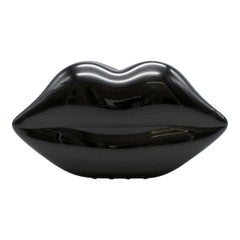 Lulu Guiness Black Lips Perspex Clutch Bag
