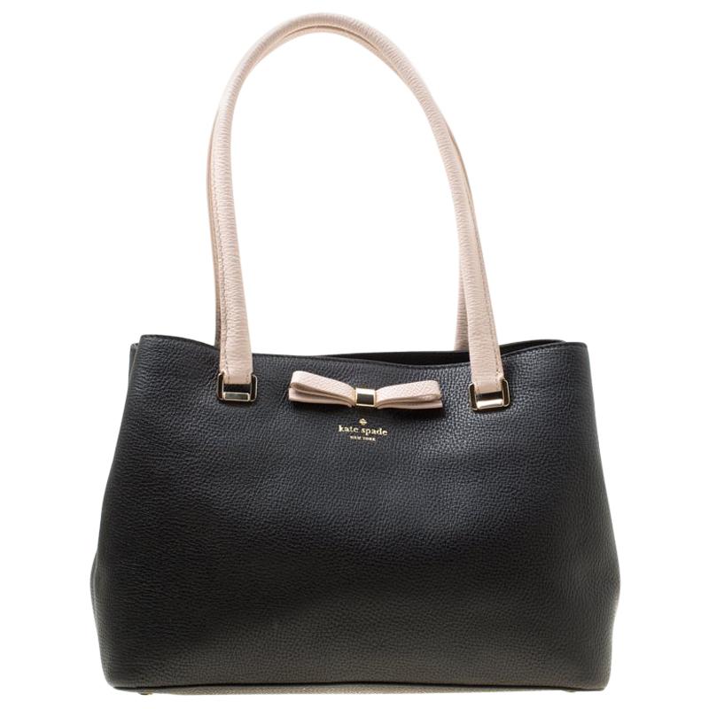 Kate Spade Black/Pink Leather Small Henderson Street Maryanne Tote For Sale  at 1stDibs