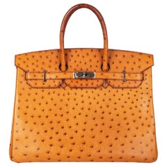 HERMÈS Sac BIRKIN 35 marron cognac en cuir