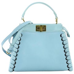 Fendi Peekaboo Handbag Whipstitch Leather Mini