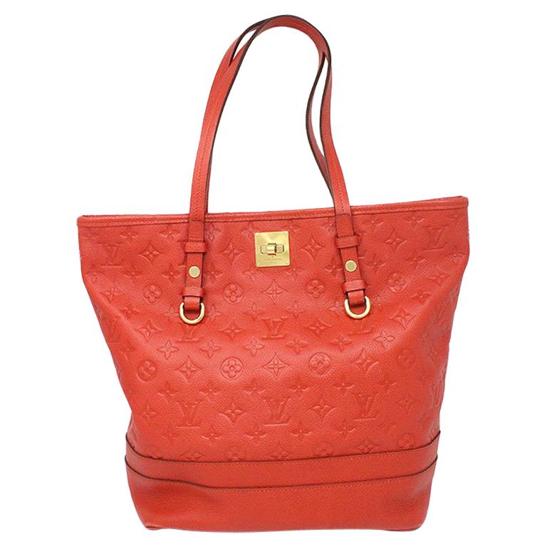 Louis Vuitton Red Empreinte Citadine PM Tote Bag w/ Attached Pochette