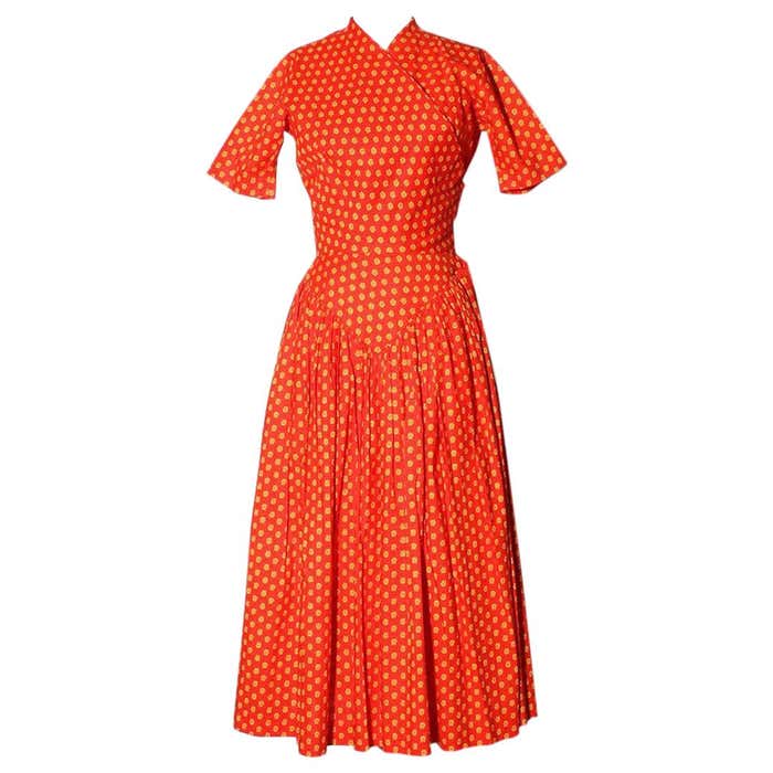 Claire McCardell Spring Summer 1956 Printed Cotton “Pop-Over” Dress at ...
