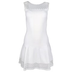 Fendi White Knit Cutout Mini Dress Sz IT36/US0