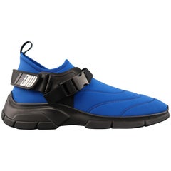 PRADA Size 11 Royal Blue & Black Harness Strap Neoprene Sneakers