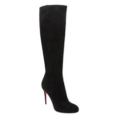 Christian Louboutin 'Fifi' Black Suede Boots - size 37.5