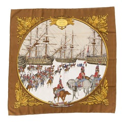 Hermès carré de soie "Marine et Cavalerie".