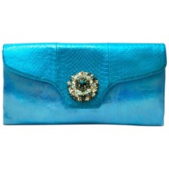 Philipp Plein Metallic Blue Clutch