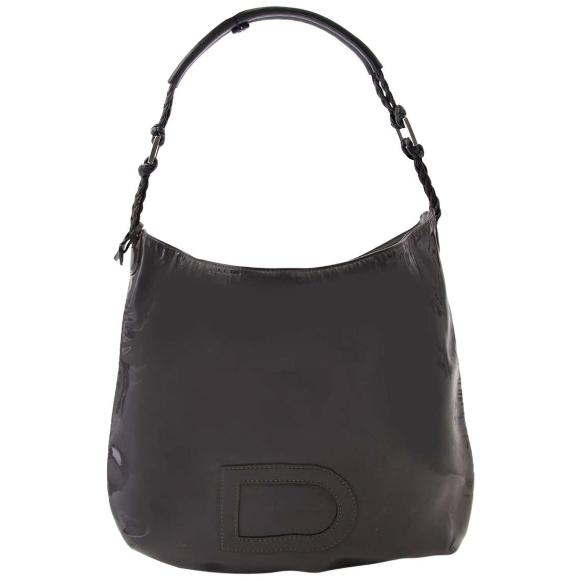 Delvaux Le Louise Grey Patent Leather Bag