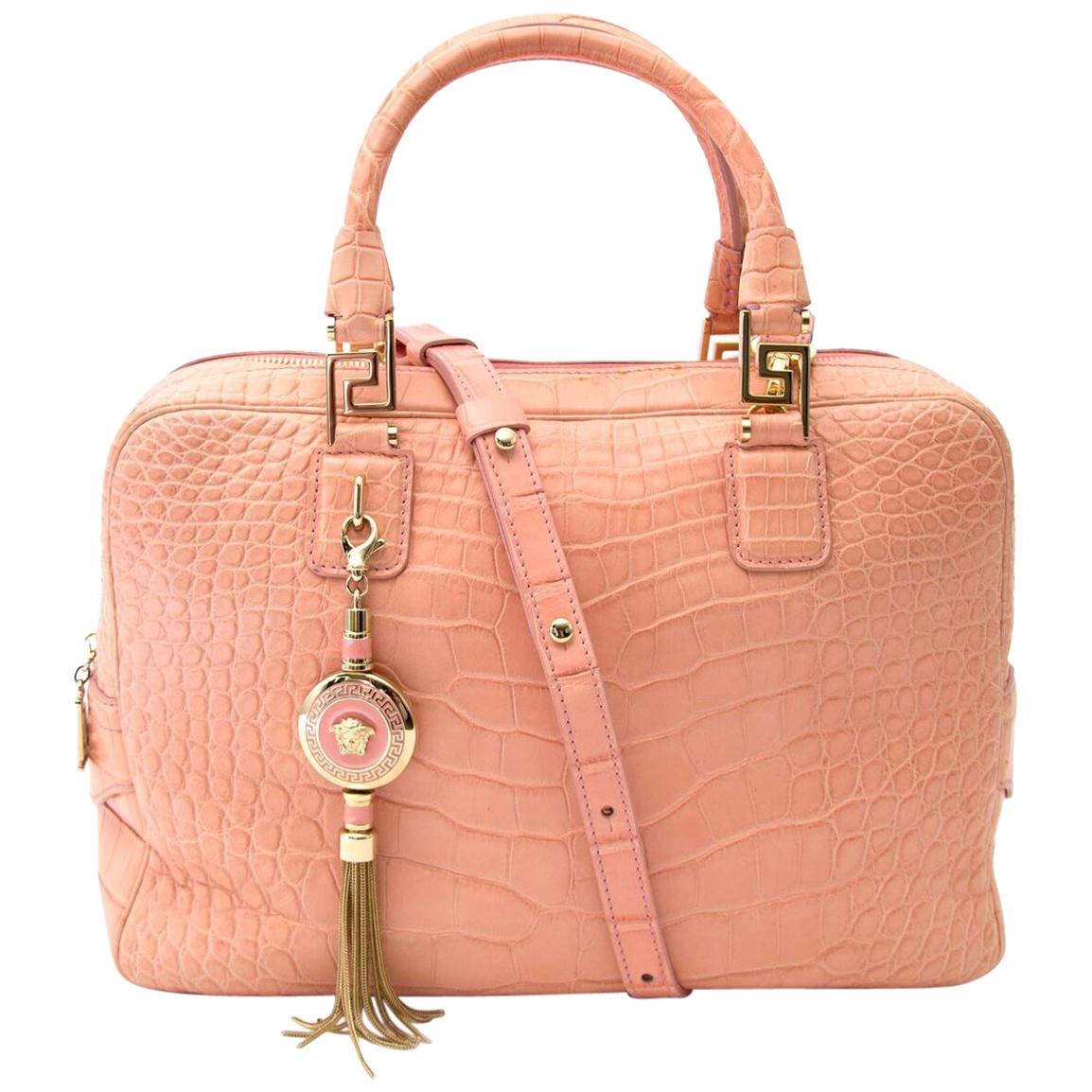 Versace Soft Pink Croco Bag