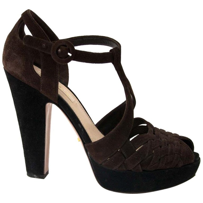 prada black strappy heels