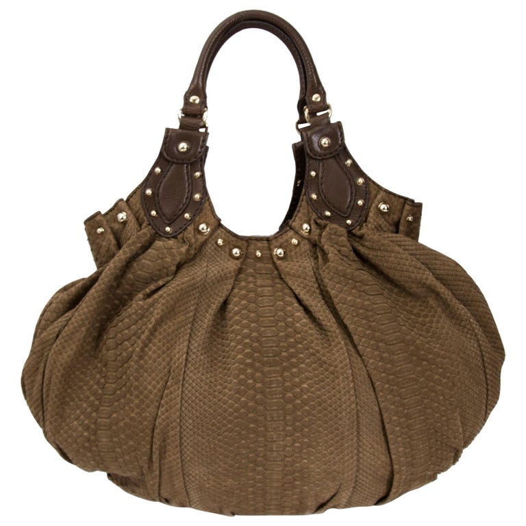 Gucci Taupe Python Hobo Bag For Sale at 1stdibs