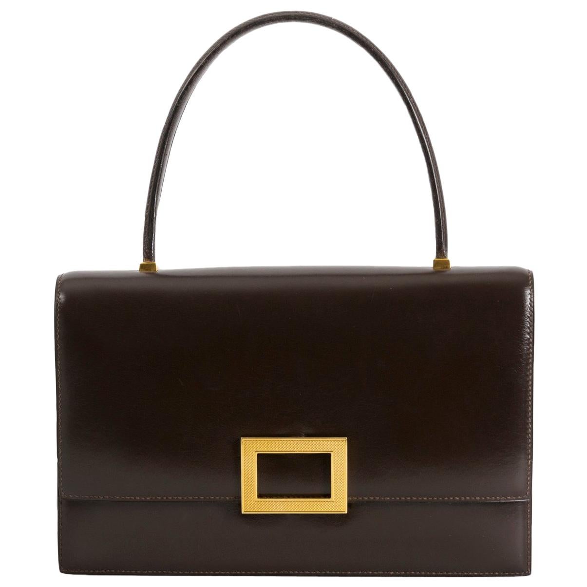 Hermès Brown Leather Top Handle Bag
