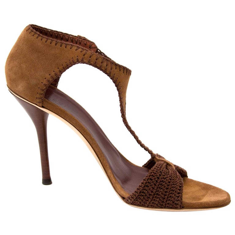 Gucci Brown Suede High Heels Size 41 For Sale at 1stDibs