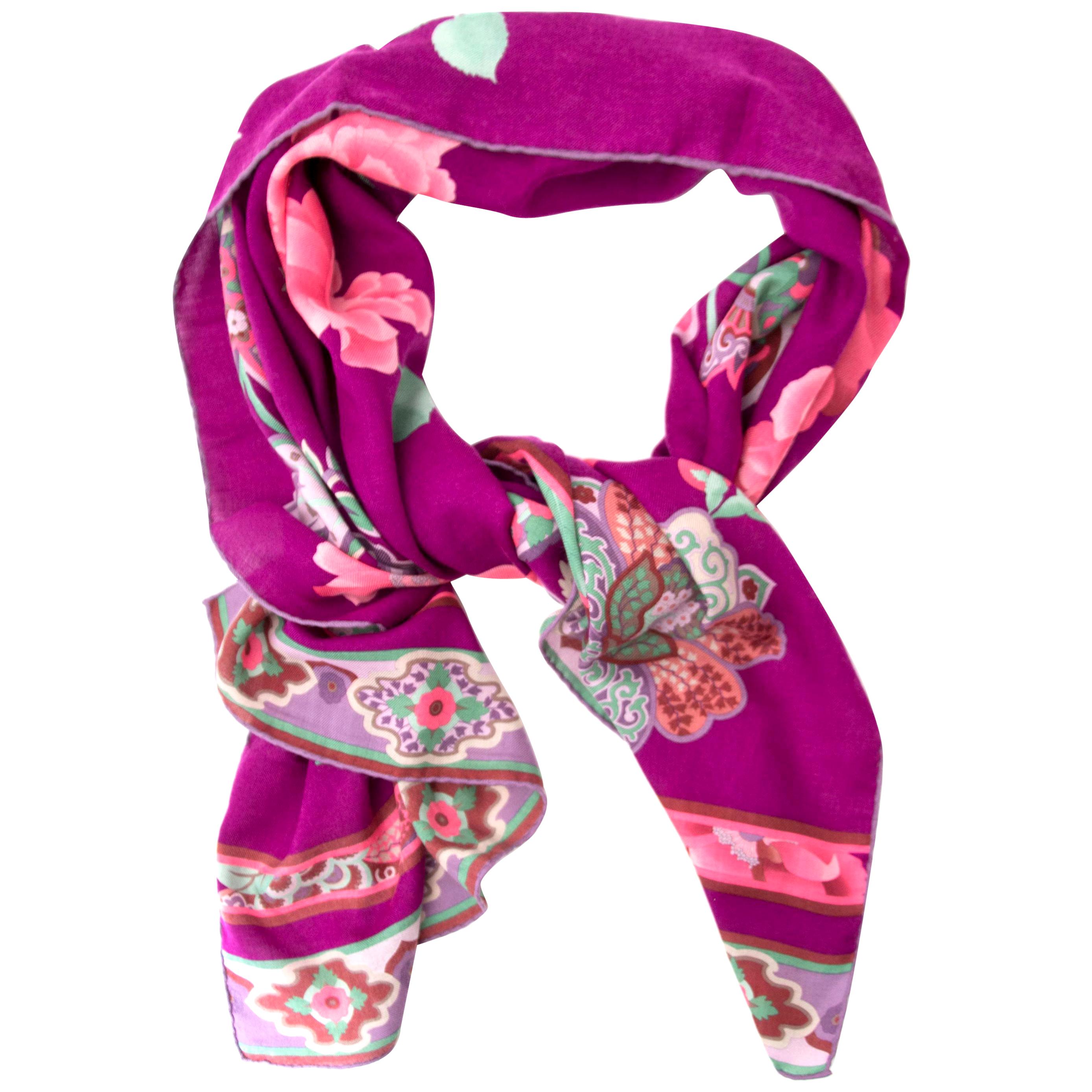 purple print scarf