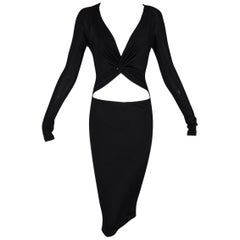 S/S 2005 Gucci Black Cut-Out Backless L/S Bodycon Wiggle Dress
