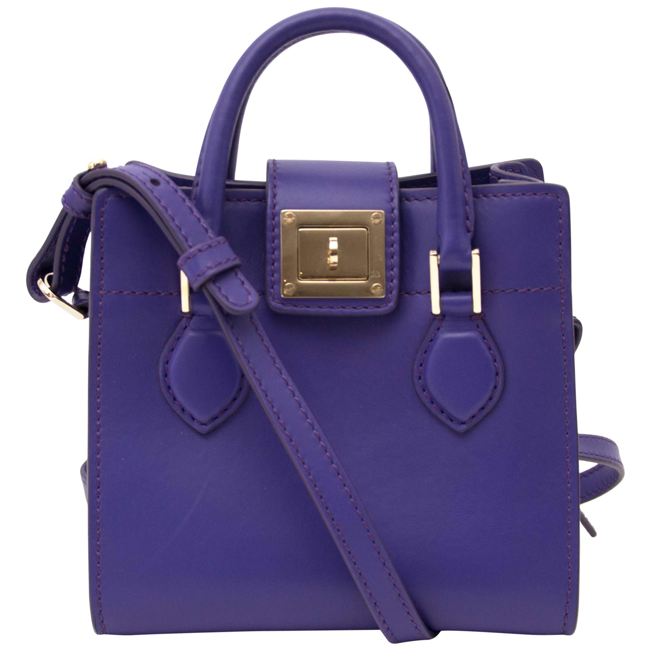 Roberto Cavalli Purple Box Shoulder Bag
