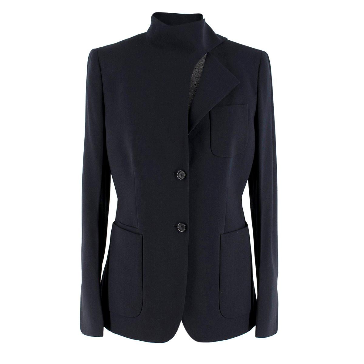 Agnona Navy Wool-blend Blazer US 6