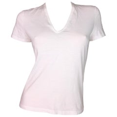 S/S 2000 Gucci by Tom Ford White V-Neck T-Shirt Top
